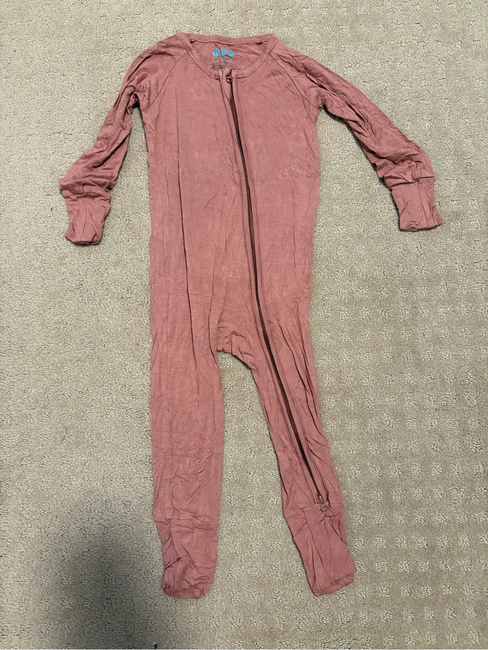 Zipped One-Piece Bamboo Pajama - Dusty Rose